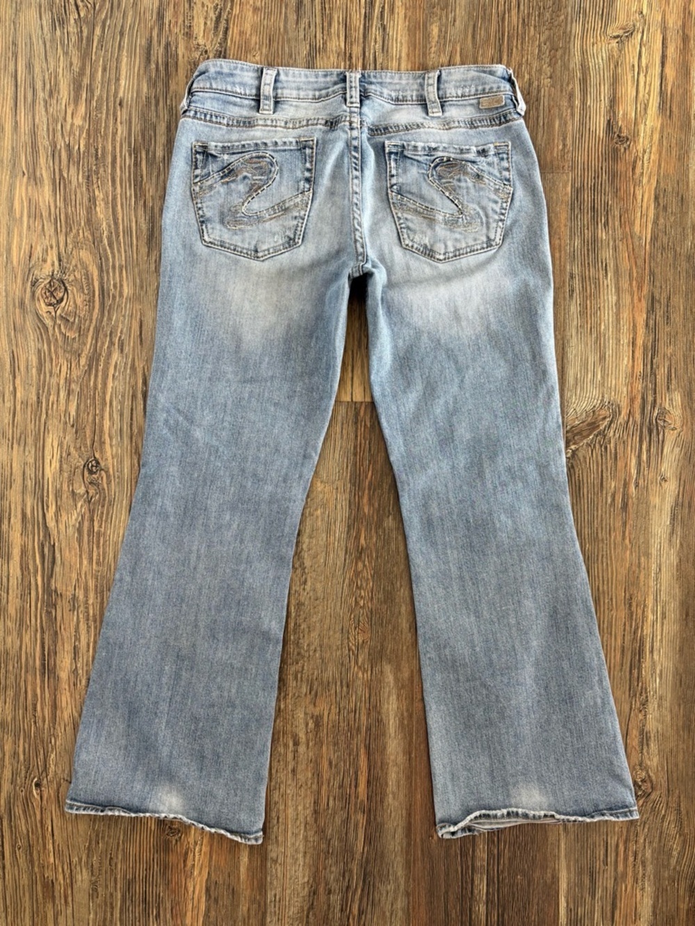 Silver Jeans Lola Flare Low Rise Blue Denim Womens 31x31 Distressed Y2K Western